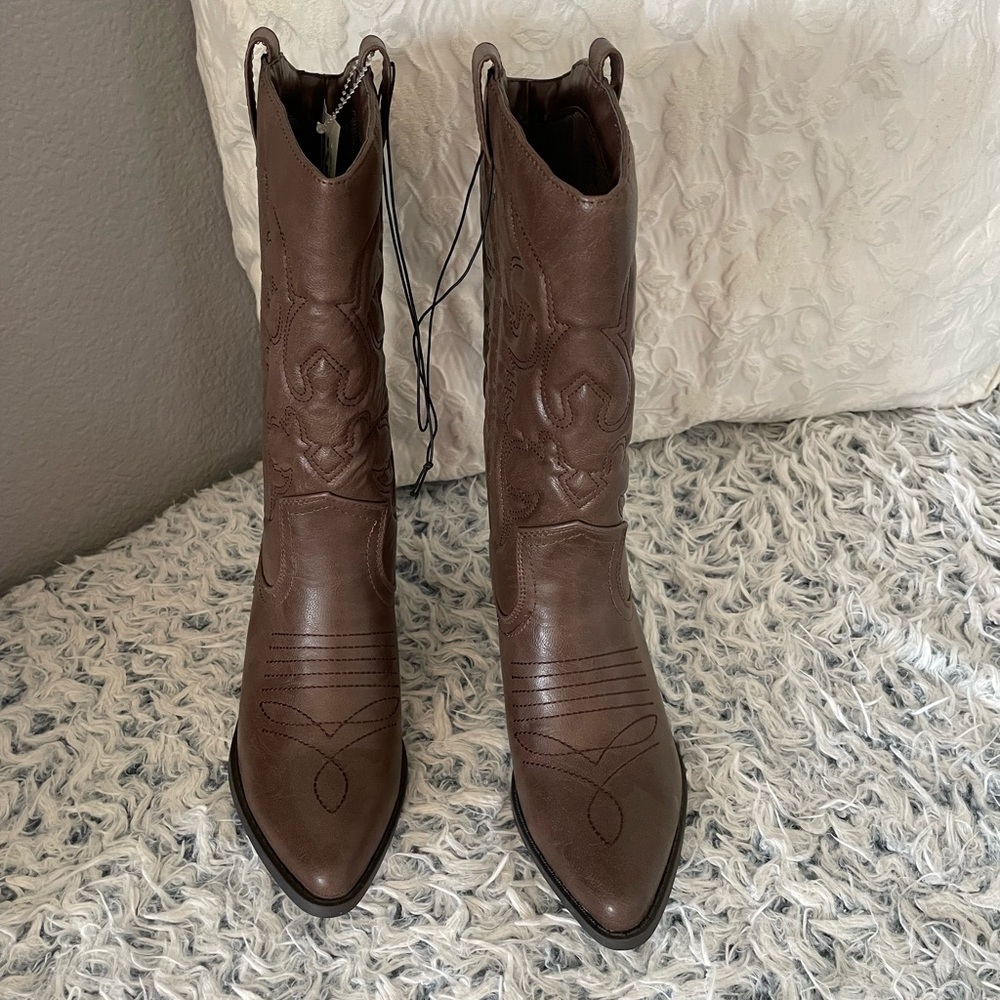 Womens SODA Mid-calf Western Boots - Picture 2 of 9
